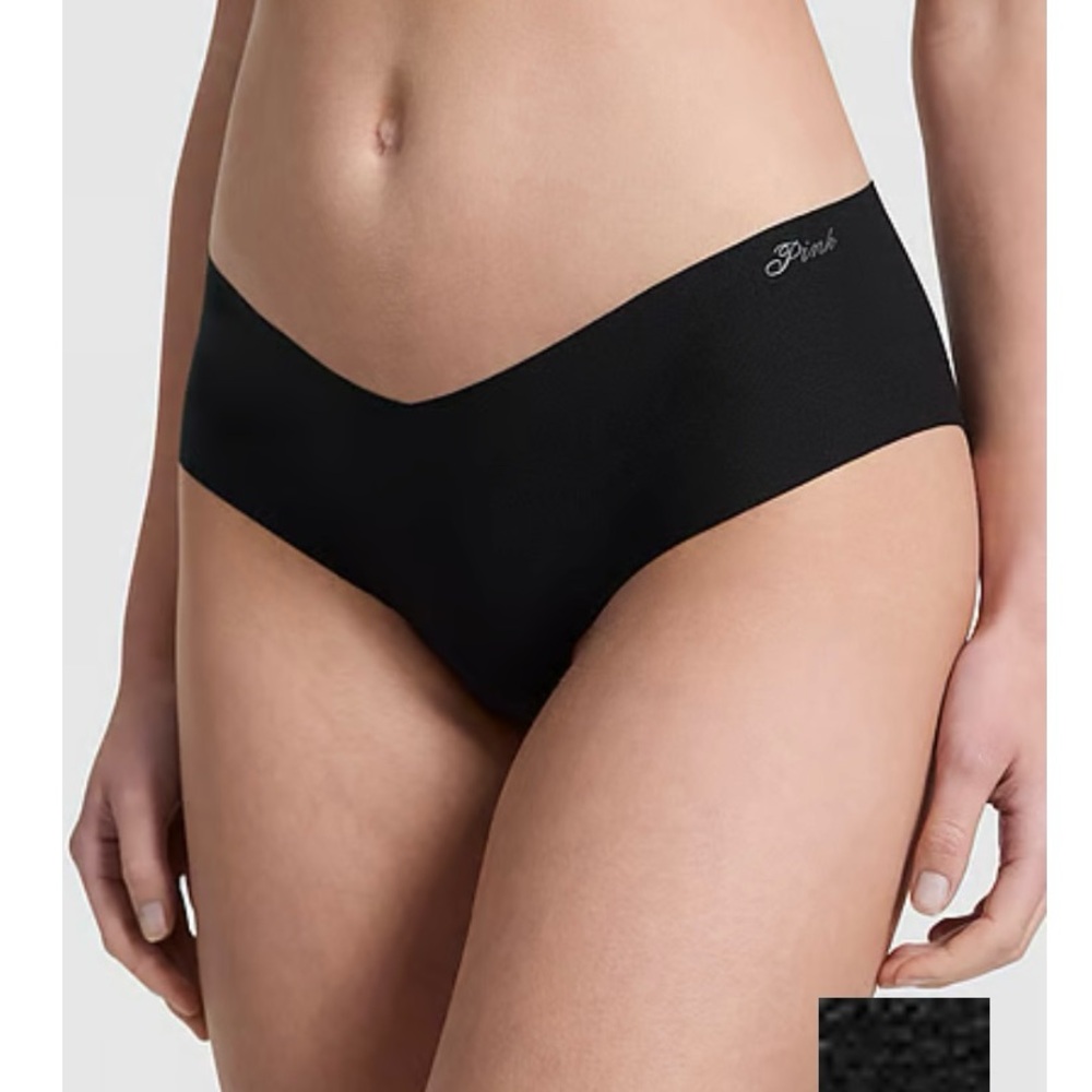 New PINK Victoria's Secret Black Seamless Hiphuggers Panties small